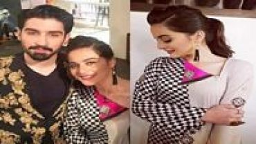 Aiman Khan And Muneeb Engaged Couple together
