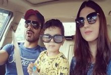 Actor Zahid Ahmed with his wife and Son