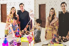 Iqrar Ul Hassan With Wife Celebrating Pehlaj''s Birthday