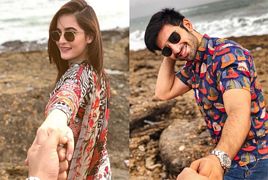 Muneeb Butt proposing aiman khan at beach