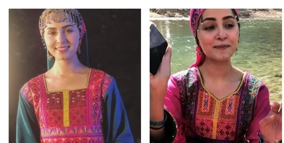 Nimra Khan from shoot location of her drama serial from Bala