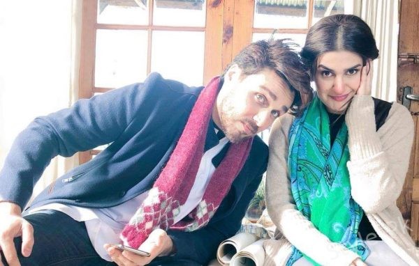 Clicks of Ahsan Khan and Kubra Khan BTS of upcoming drama Al