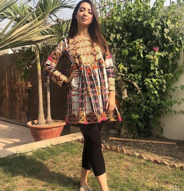 Komal Aziz Khan wearing winter short frock by Katzo!